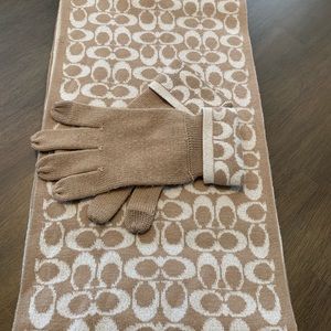 Coach scarf and gloves